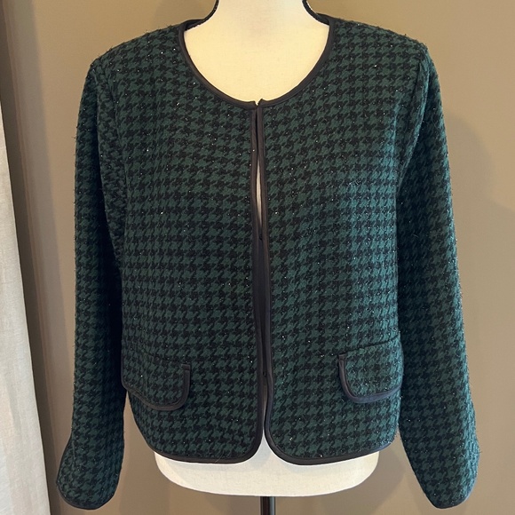 NWT ModCloth Women's Houndstooth Blazer Classic Crop Academia, Size XL - Picture 1 of 14